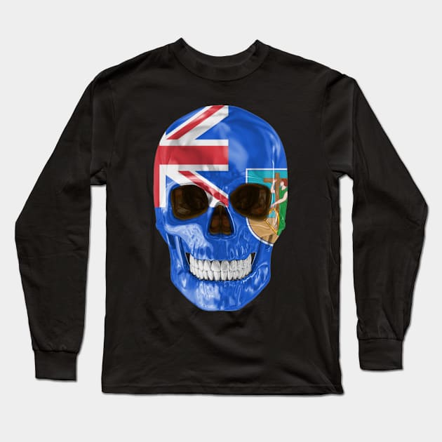 Montserrat Flag Skull - Gift for Montserratian With Roots From Montserrat Long Sleeve T-Shirt by Country Flags